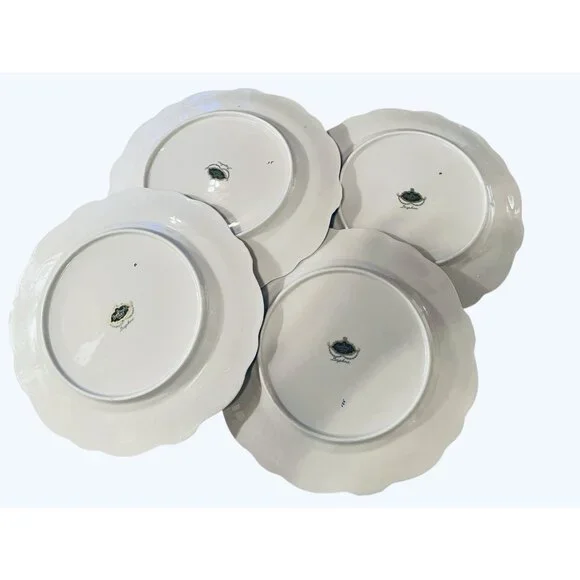 Set 4 Vtg 50s Rosenthal Ivory Daphne DINNER Plates Purple Floral Gold Trim China